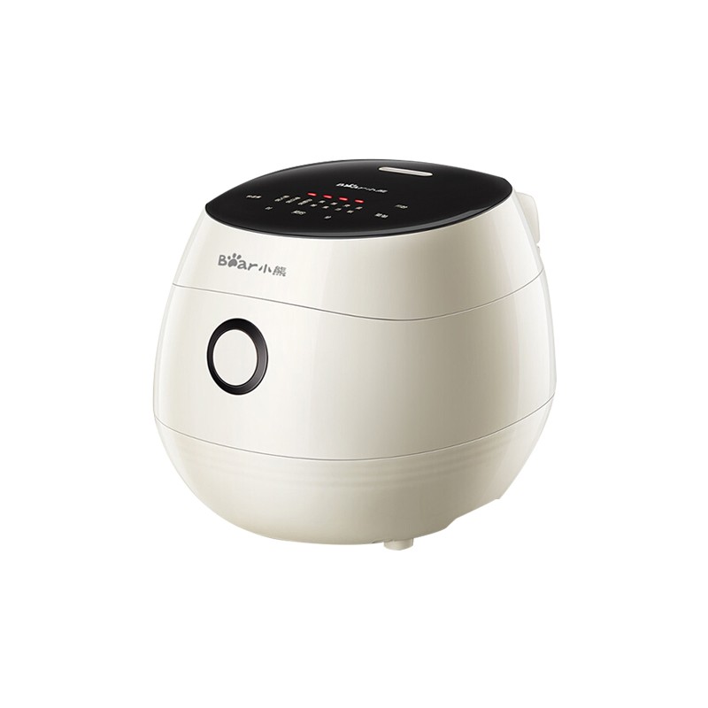 BEAR/小熊 电饭煲 DFB-B30P1    1、3L容量球形铝合金内胆，球形发热盘，底部顶部双感温器。 2、去边缝处理米黄色机身，小巧易收纳，可拆洗内盖，内嵌积水盒，方便清洗。 