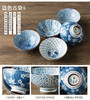 HOMY蓝色古染五件日式高足碗11cm 商品缩略图0