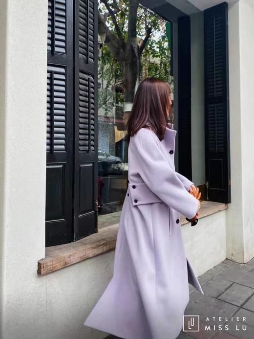 AtelierMissLu / Viola-立领羊毛香芋紫大衣 商品图4
