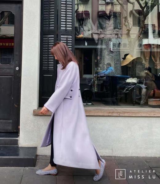 AtelierMissLu / Viola-立领羊毛香芋紫大衣 商品图3