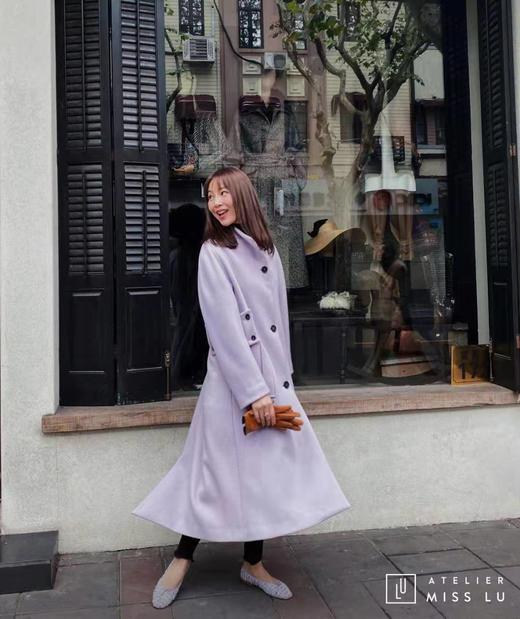 AtelierMissLu / Viola-立领羊毛香芋紫大衣 商品图0