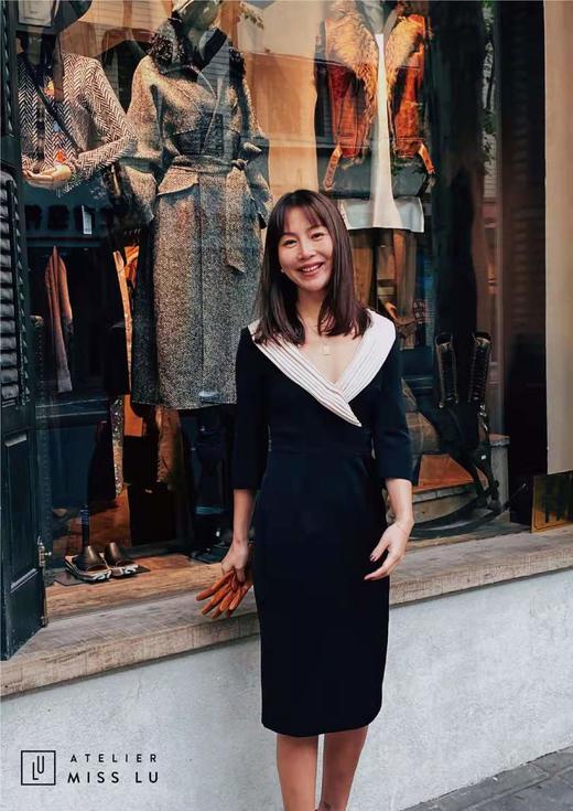 AtelierMissLu / Daisy-开领黑色复古连衣裙 商品图3