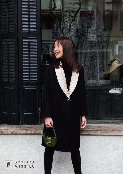 AtelierMissLu / Pura-可拆卸翻领复古长款羊毛外套 商品图4