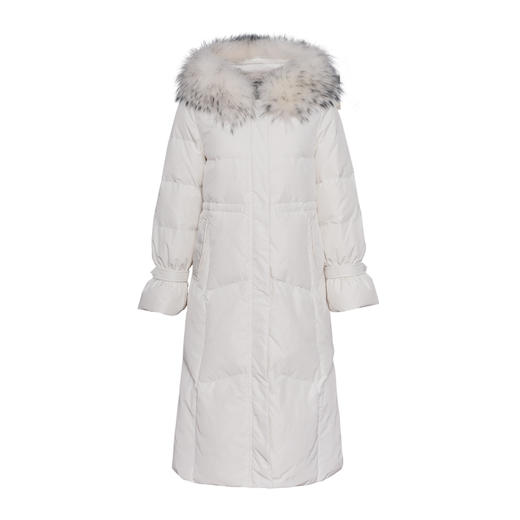 故障 EITIE爱特爱冬季纯色宽松毛领连帽加厚羽绒服女中长款6011707 商品图6