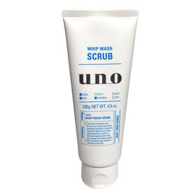 日本资生堂UNO吾诺男士洗面奶洁净保湿洁面乳130g 控油去角质