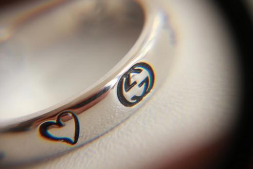 g家 blind for love 复古时尚925银内圈钢印情侣款戒指