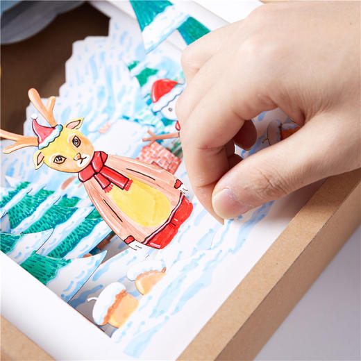 圣诞节礼物手工diy纸雕立体画创意美术立体拼装制作材料包