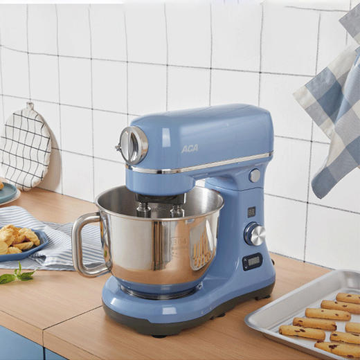 aca/北美电器ec600厨师机家用电子式全自动双刀和面揉面打蛋机