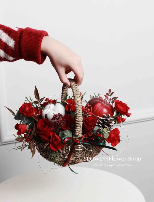 圣诞平安果小花篮