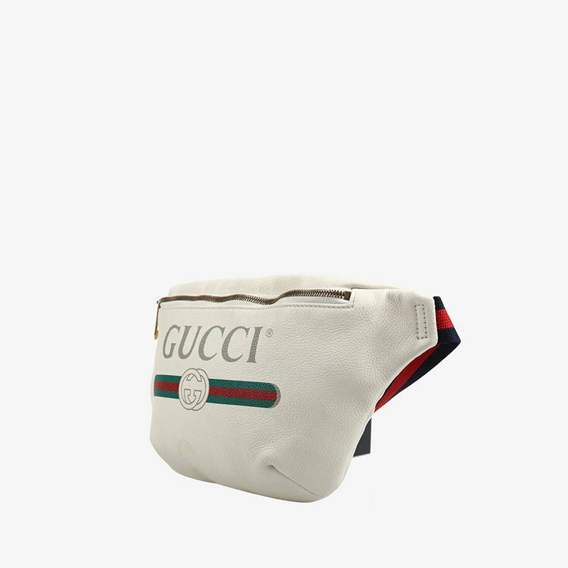 95新 gucci白色牛皮ophidia系列女士腰包