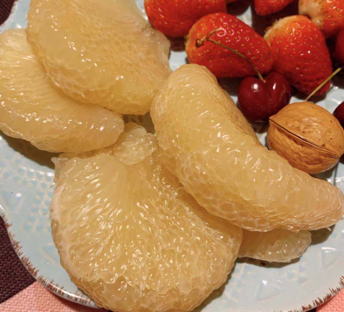 玉环文旦味浓清香果皮果肉清甜清香一颗约3斤4颗箱礼盒装