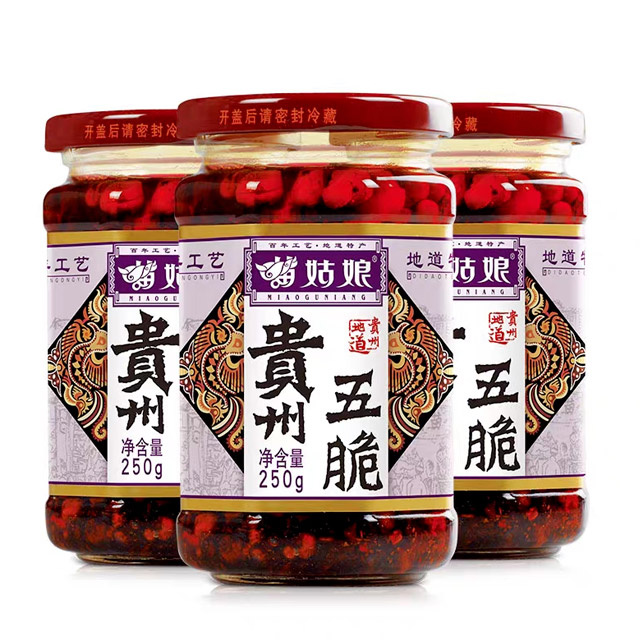苗姑娘辣酱 贵州五脆辣椒 香辣下饭风味辣椒 250g/瓶