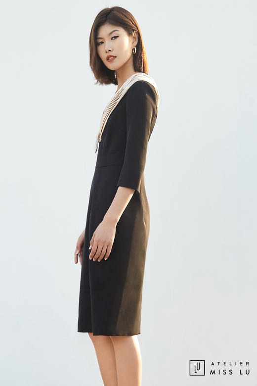 AtelierMissLu / Daisy-开领黑色复古连衣裙 商品图12