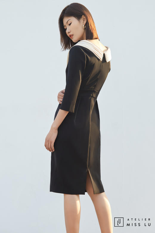 AtelierMissLu / Daisy-开领黑色复古连衣裙 商品图11