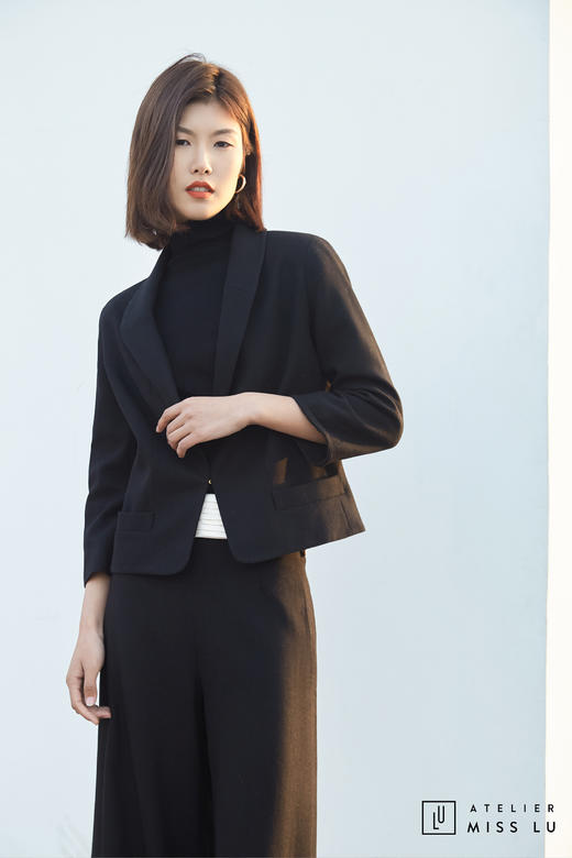 AtelierMissLu / Bellezza-俏皮可拆卸翻领短款羊毛外套 商品图8