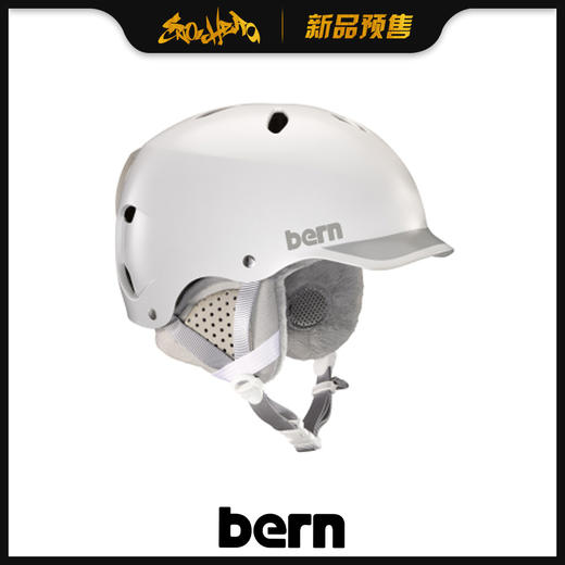 BERN 1920 WMS Lenox Satin White/Grey Trim w/ Grey Liner  M 55-59 商品图0