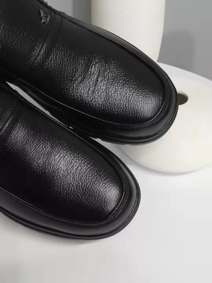 b122584男士秋冬新款时尚个性一脚蹬羊羔毛皮鞋