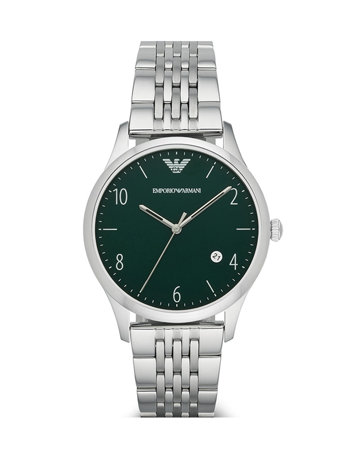 意大利原装进口 emporio armani 安普里奥·阿玛尼 绿盘钢带男士石英