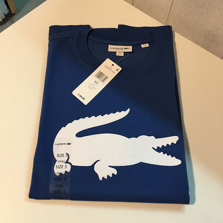 纽约大宝 lacoste/拉科斯特 男士新款舒适圆领鳄鱼印花t恤th9428