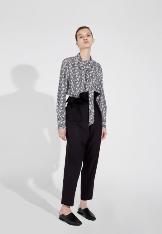 束腰翻边9分西裤 商品图0