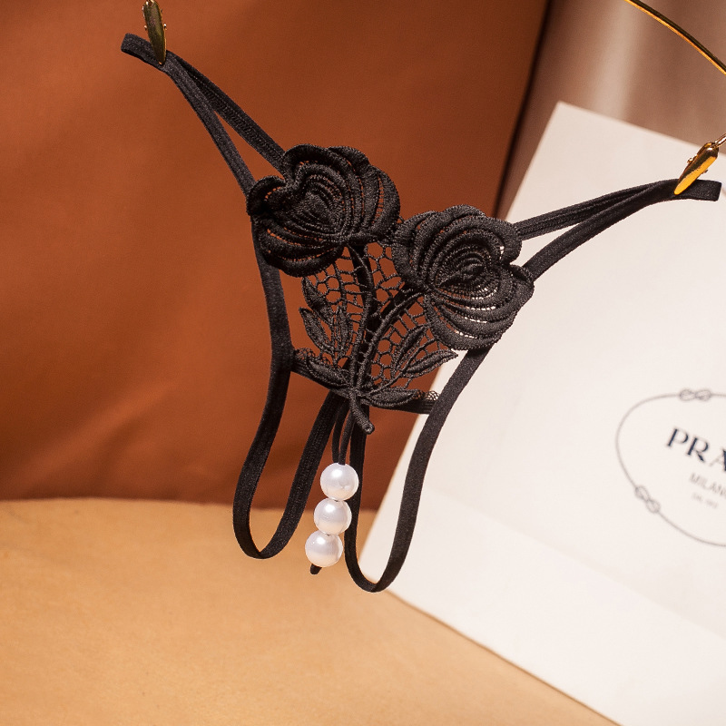 忌平庸情趣内衣欧式性感刺绣开裆内裤透视情趣低腰t裤女火辣sexy