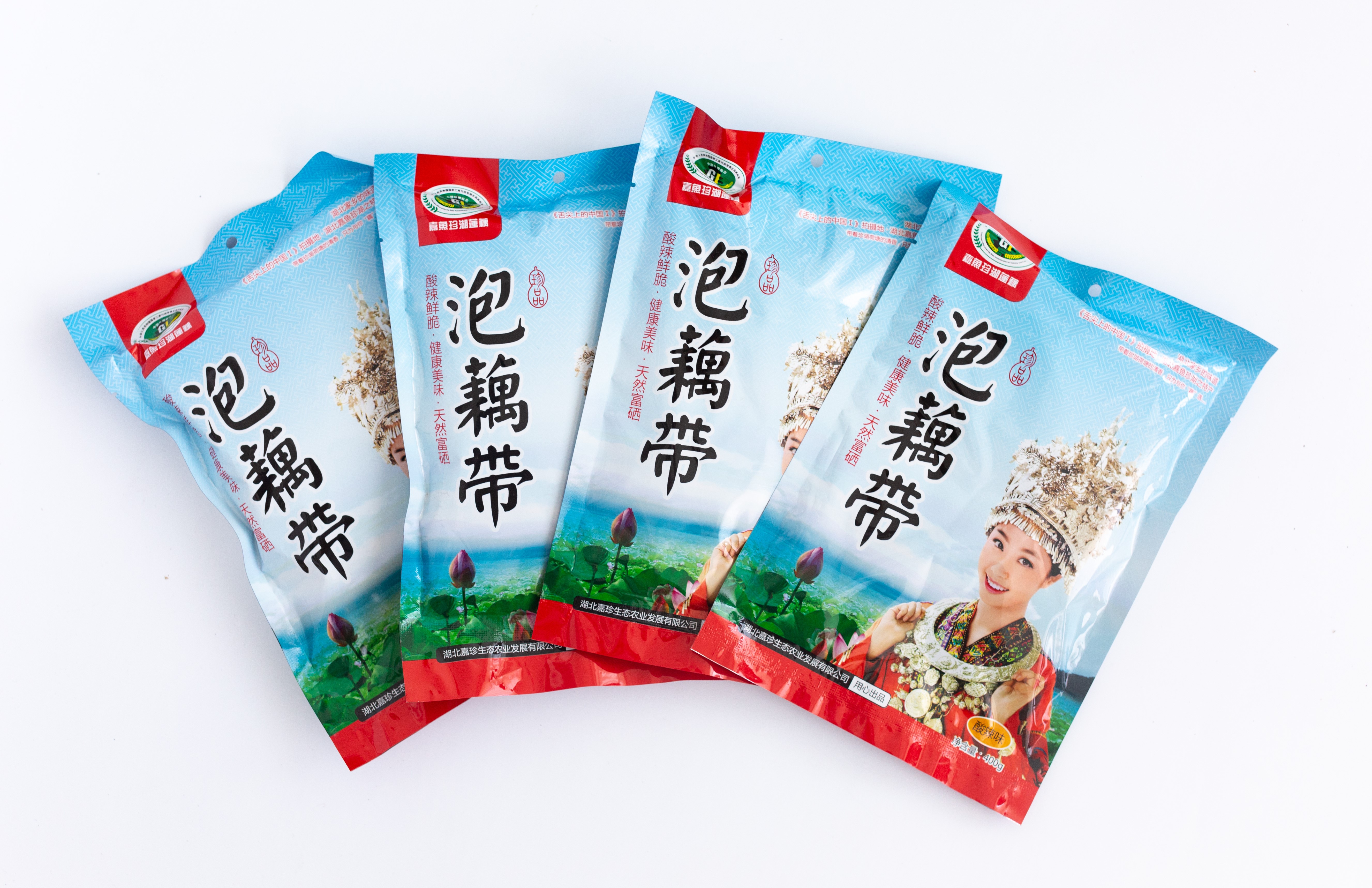 嘉珍泡藕带简装礼盒400g4袋