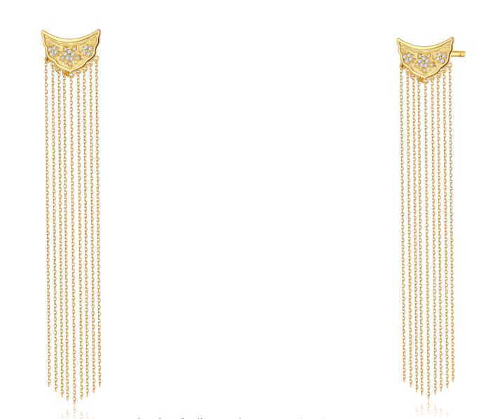 大唐莲花瓦当细雨流苏耳坠