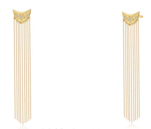 大唐莲花瓦当细雨流苏耳坠 商品图0