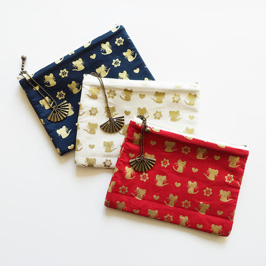 HUJI祤集Komon收纳包风の花爱心小金鼠 商品图0