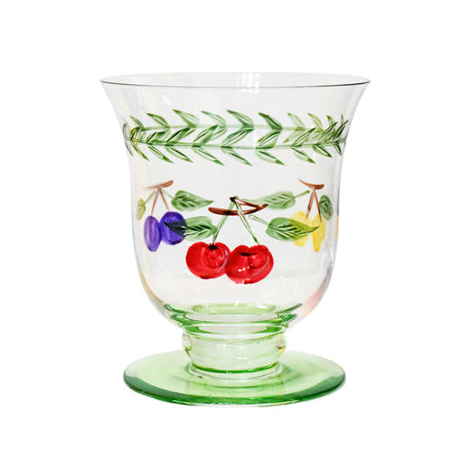 敲适合拍照的复古樱桃杯 精致时髦 酒时浪手工吹制刻绘高档水晶杯