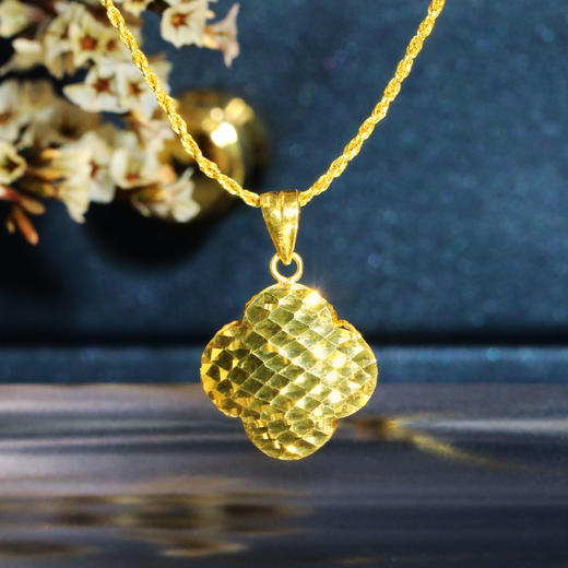 5D足金和田玉（碧玉）吊坠--幸运心 8mm/果绿 商品图1