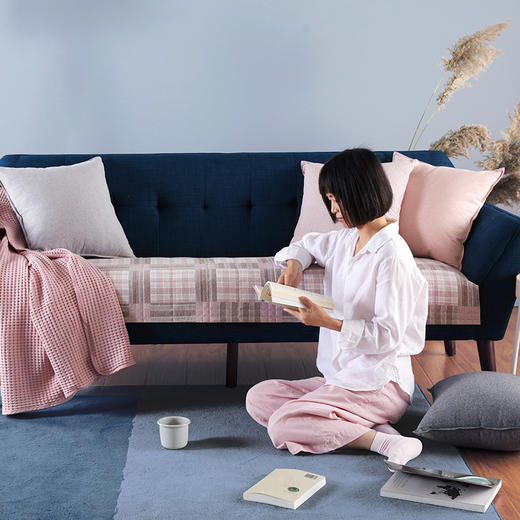 阳春小镇永恒的条纹与格子沙发巾 商品图0