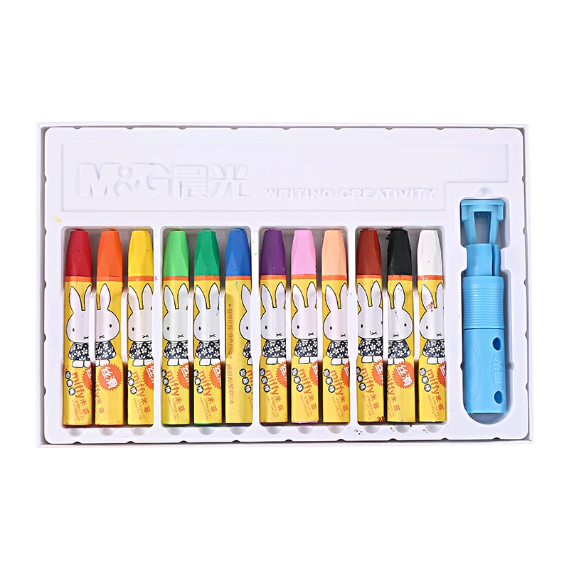晨光油画棒彩绘棒12色旋转蜡笔水溶性儿童画笔幼儿园彩笔可水洗