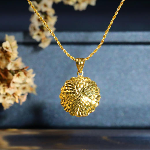 5D足金和田玉（碧玉）吊坠--画心  8mm/果绿 商品图1