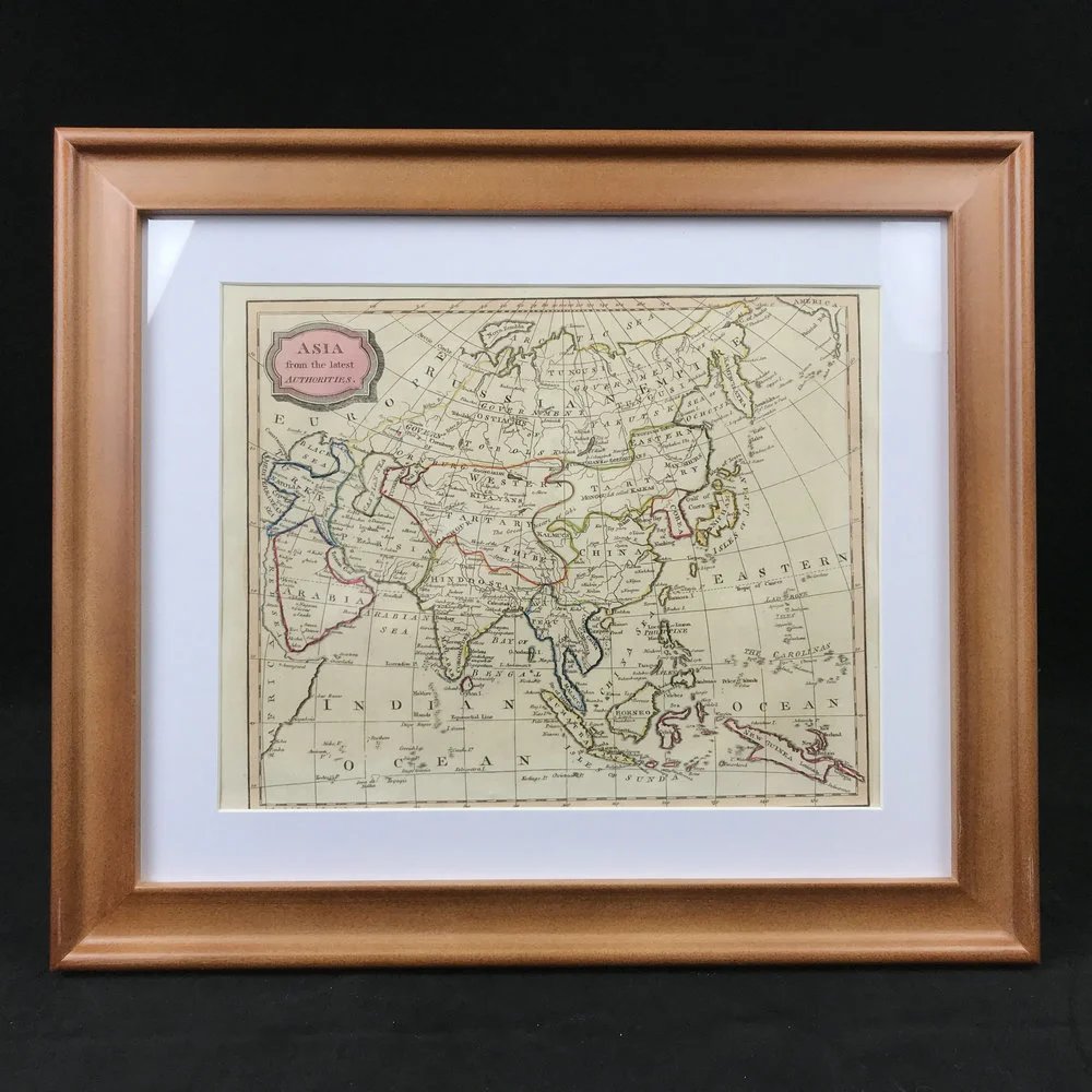 1805-1807年 手工描色老地图 5款可选带装裱