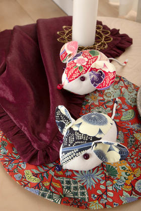 新年礼品小物花灯鼠布艺玩偶装饰布艺鼠