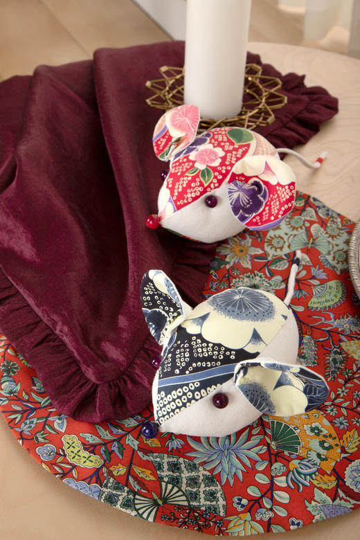 新年礼品小物花灯鼠布艺玩偶装饰布艺鼠 商品图0