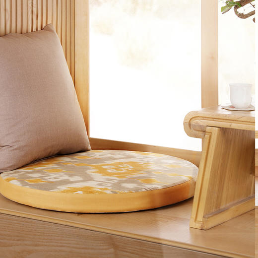 阳春小镇欧式棕榈圆坐垫 商品图0