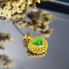 5D足金和田玉（碧玉）吊坠--画心  8mm/果绿 商品缩略图2