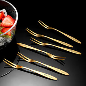 304不锈钢水果叉-金色