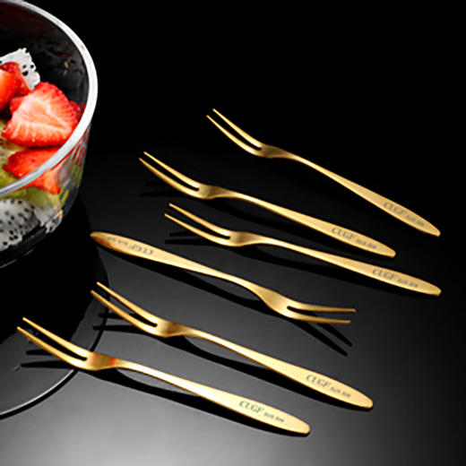 304不锈钢水果叉-金色 商品图0