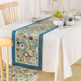 阳春小镇安静绽放棉麻桌旗