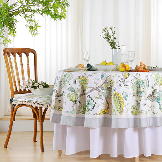 阳春小镇花园系列北欧花卉圆桌布 商品图0