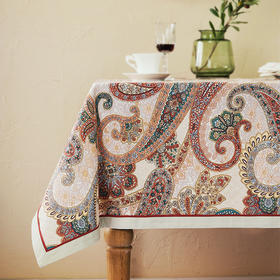 阳春小镇佩斯利花纹方桌布
