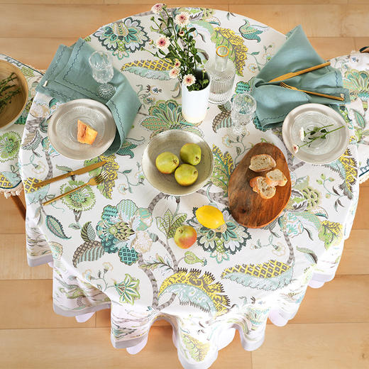 阳春小镇花园系列北欧花卉圆桌布 商品图1