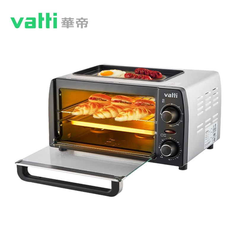VATTI/华帝 10L电烤箱VTO-L10MMA BBQ功能满足多种烘培需求 不锈钢发热管加热,美观耐用 60分钟定时,满足各种需求 上下管一体式控温,控制自如 90-230℃,六档温度调节,