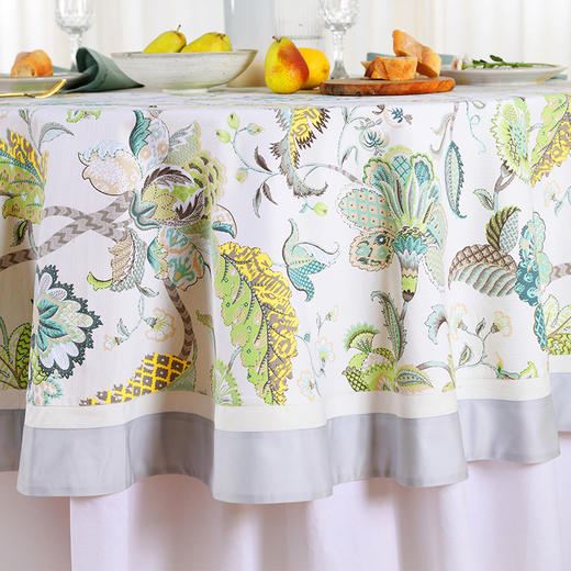 阳春小镇花园系列北欧花卉圆桌布 商品图2