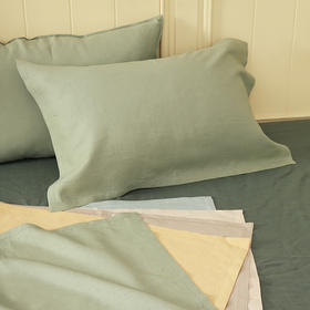 阳春小镇亚麻枕巾清凉透气