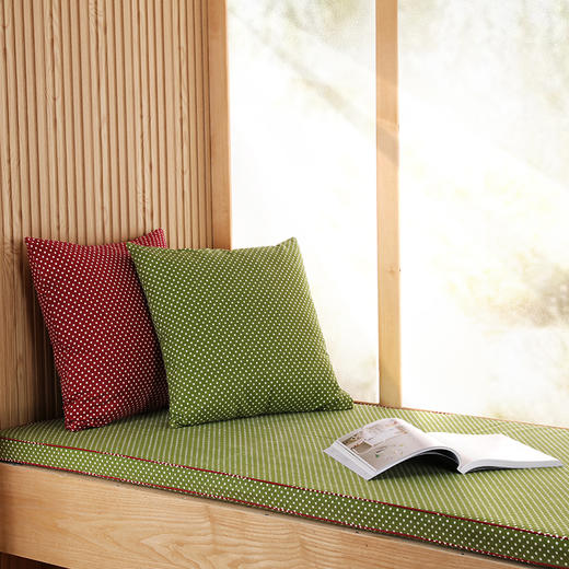 阳春小镇复古波点棕榈飘窗垫定制 商品图2