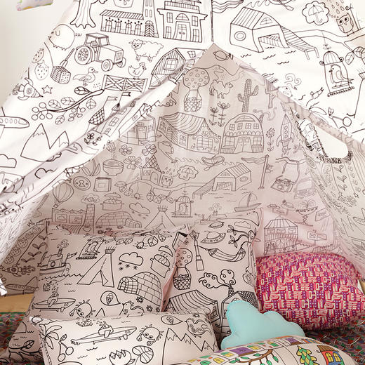 阳春小镇手绘布手工帐篷 商品图6